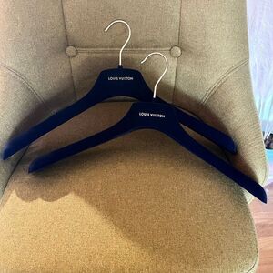 Louis Vuitton LVHM Navy Velvet Clothes Hangers w/ Good Hardware (Set of 2)